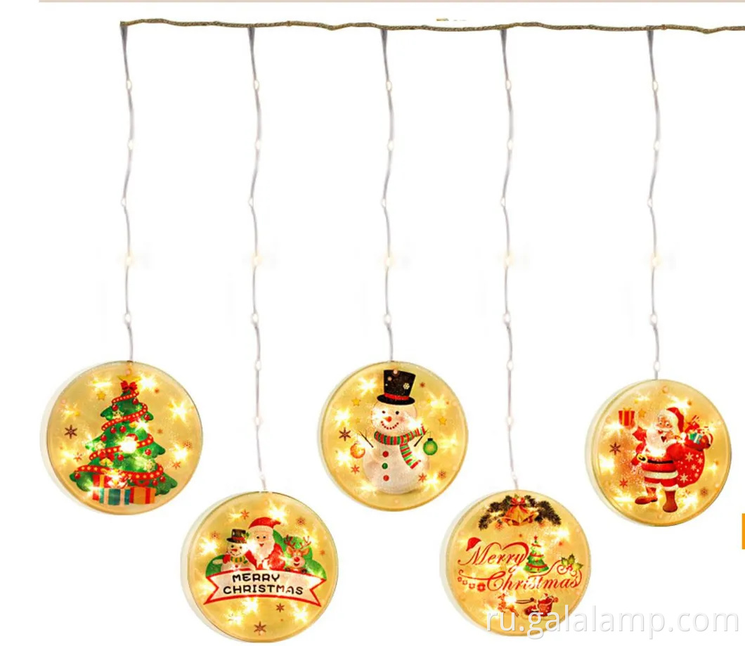 Очаровательные светодиодные сказочные огни с Santa и Elk Designs